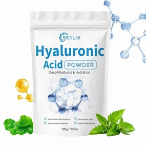 Hyaluronic Acid Powder, 1 Pack Hyaluronic Acid Powder for Skincare, Low Molecular Weight, Water Soluble Hydrating Ingredient for Skin Moisture (100g)