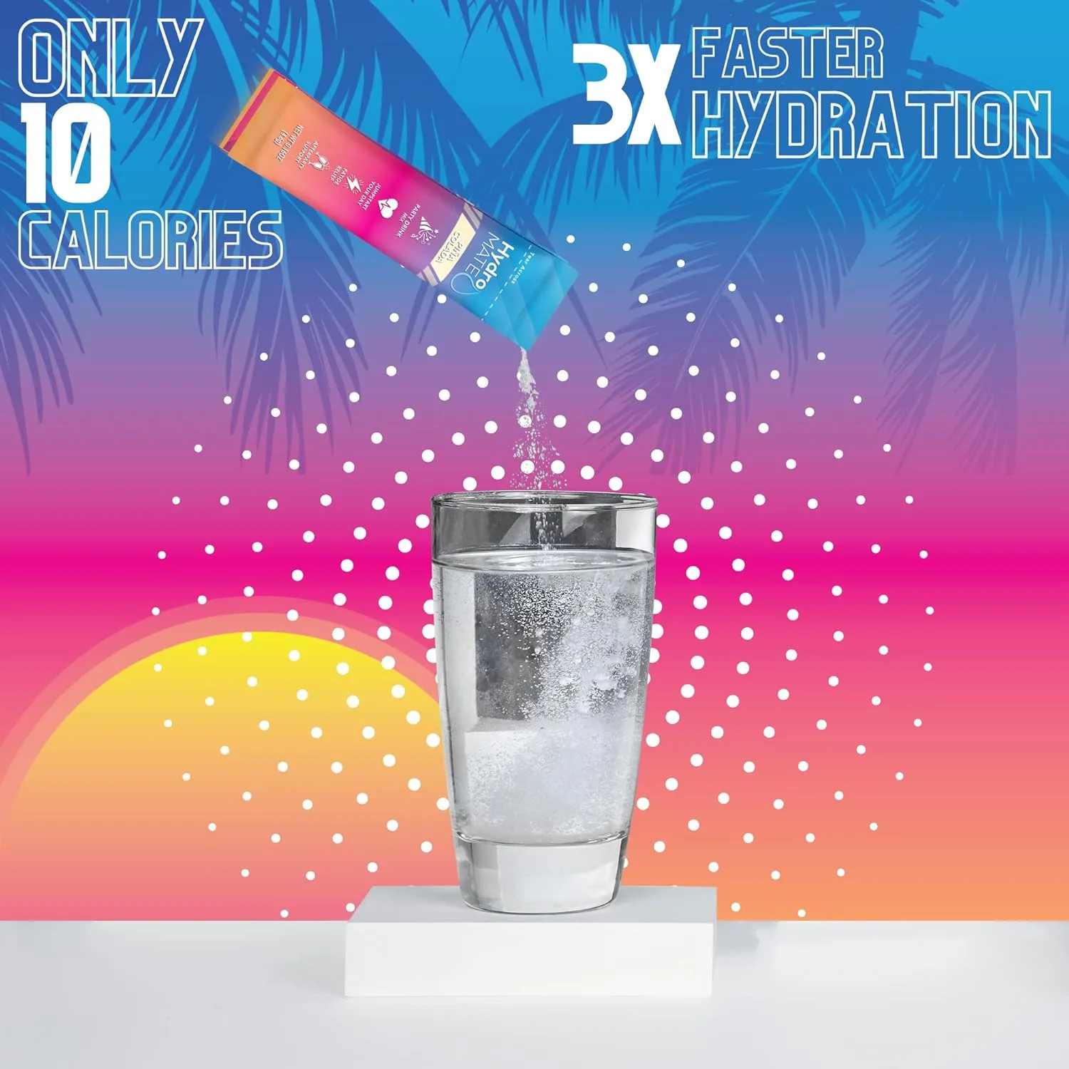 HydroMATE Electrolyte Powder Low Sugar Pina Colada - 30 Count Instant Hydration Accelerator Drink Mix for Fast Recovery to Boost Energy - Supports Hydration on Keto Diet & Party Recovery