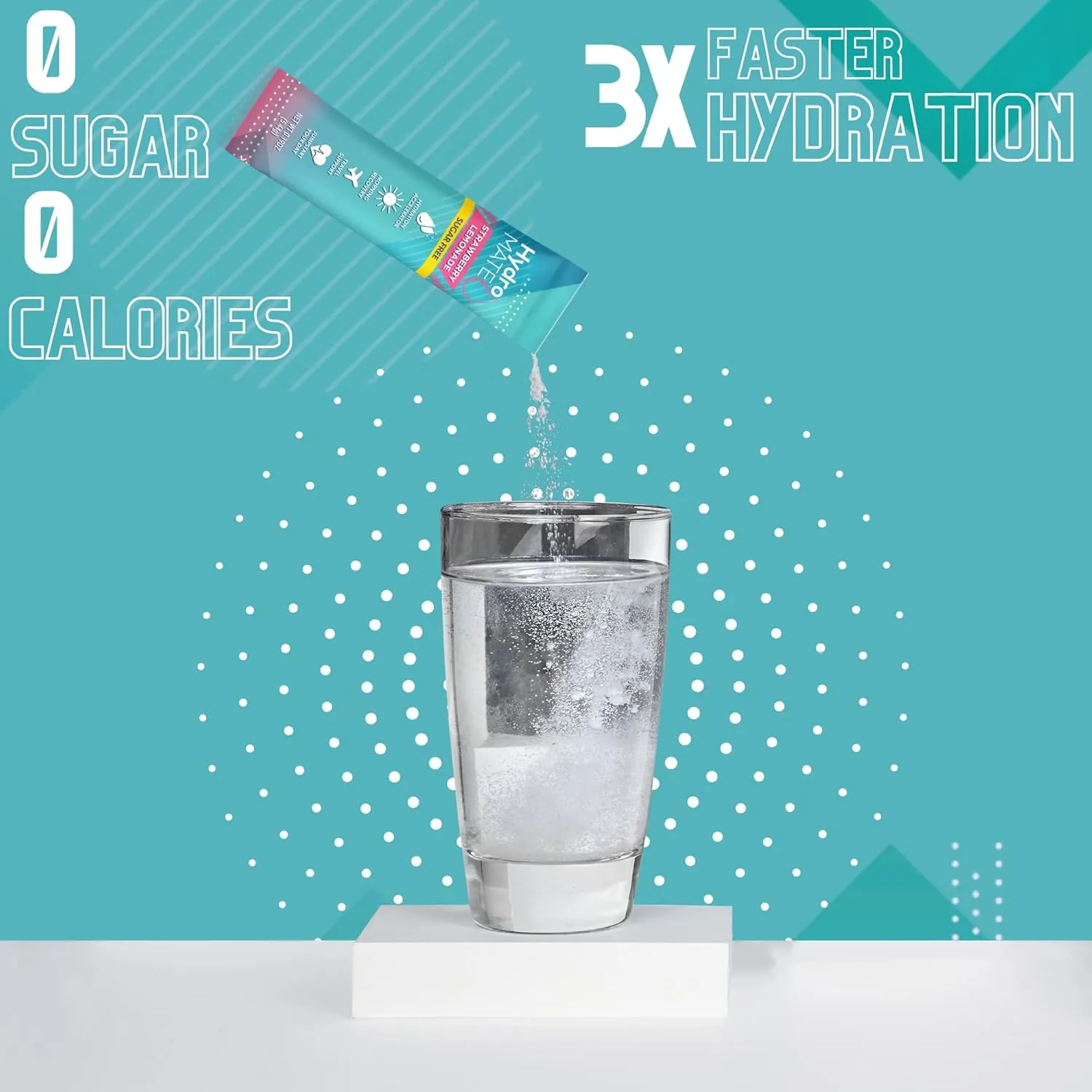 HydroMATE Electrolytes Powder No Sugar Variety Pack - 30 Instant Hydration Packets with Vitamin C to Boost Energy - Sugar Free Electrolytes to Support Hydration on Keto Diet & Party Favors