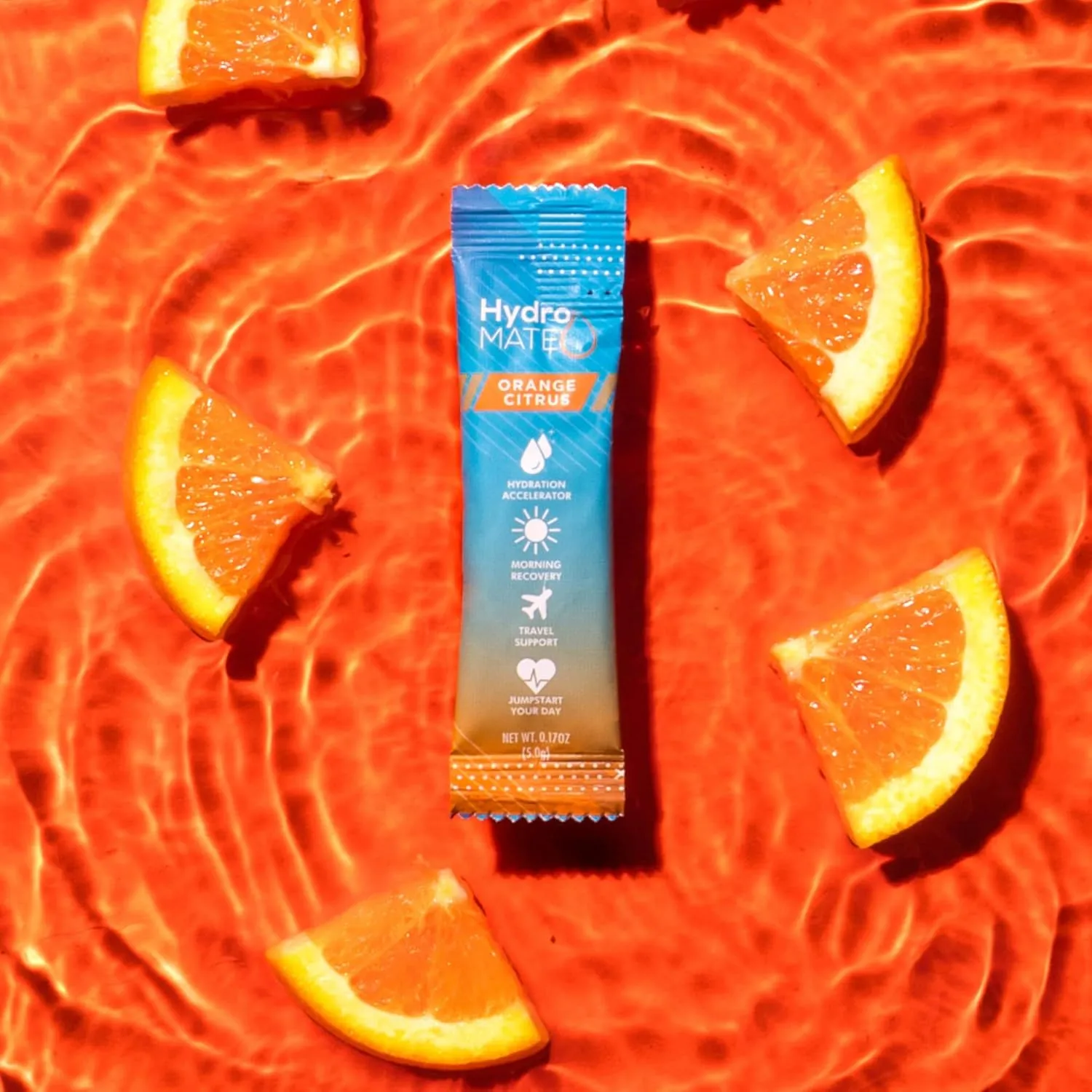 HydroMATE Electrolytes Powder with Low Sugar - 16 Instant Hydration Packets with Vitamin C Orange to Boost Energy - Low Sugar Electrolytes Powder Packets to Support Hydration for Fast Party Recovery
