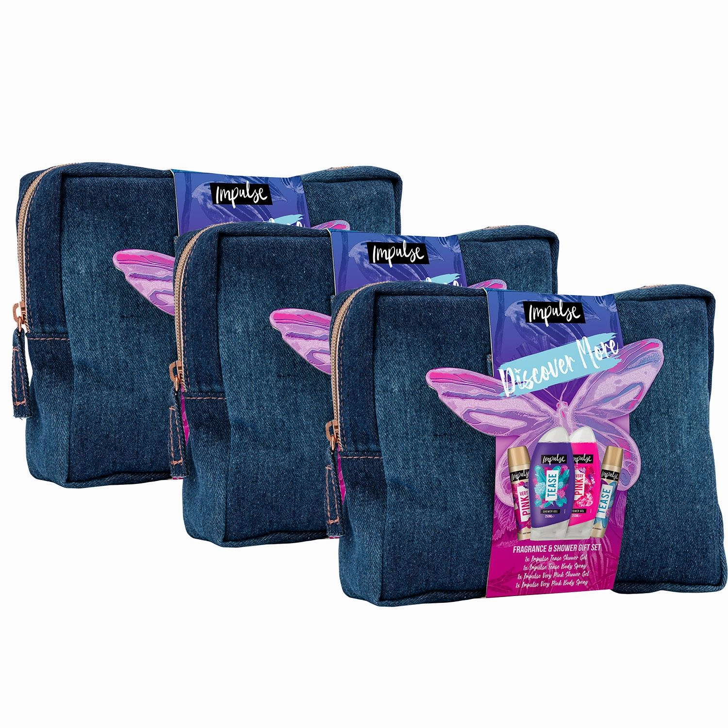Impulse Discover More Beauty Bag Shower Fragrance 4pcs Gift Set For Her