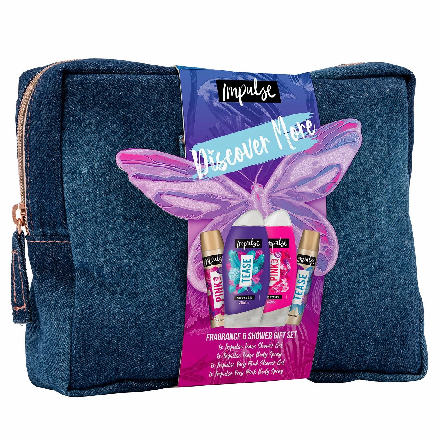 Impulse Discover More Beauty Bag Shower Fragrance 4pcs Gift Set For Her