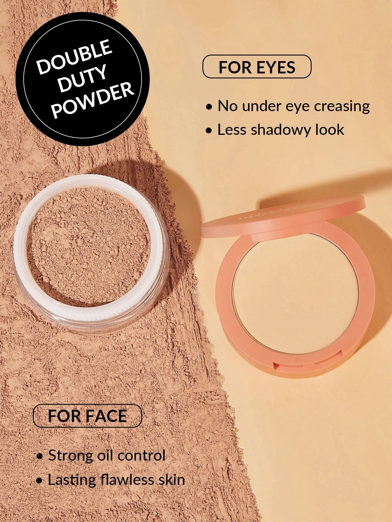 Insta-Ready Face & Under Eye Setting Powder Duo - Toasted Almond
