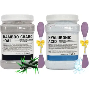 Jelly Mask Powder for Facials Care,Hyalorunic Acid Moisturizing Jelly Face Mask,Bamboo Charcoal Jelly Mask for Facials Professional