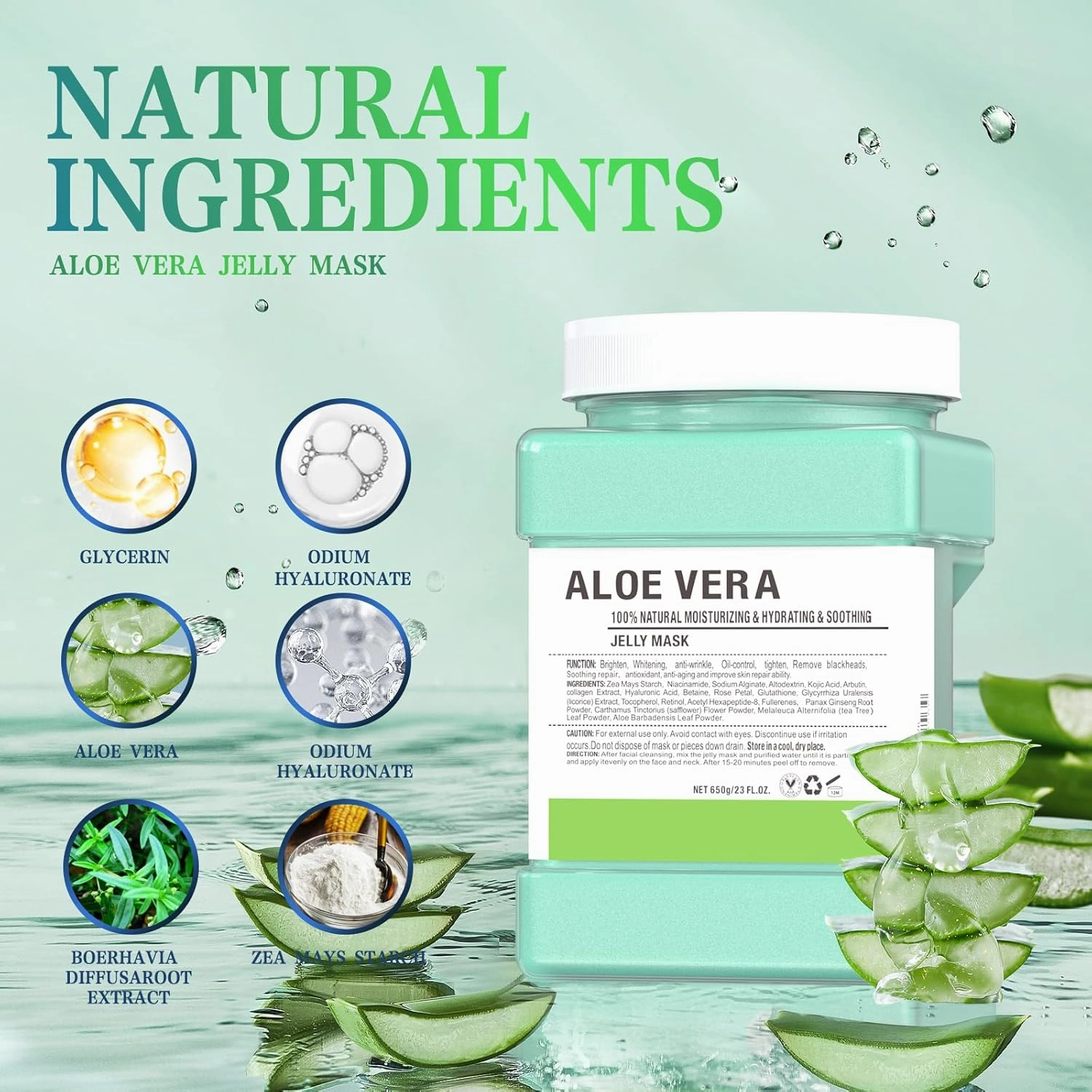 Jelly Face Mask,Aloe Vera Moisturizing Jelly Mask Powder for Facials,Professional Peel Off Peel Off Hydro Face Mask Powder for Fight Fine Lines, Face Mask Skin Care, DIY SPA 23 FL OZ