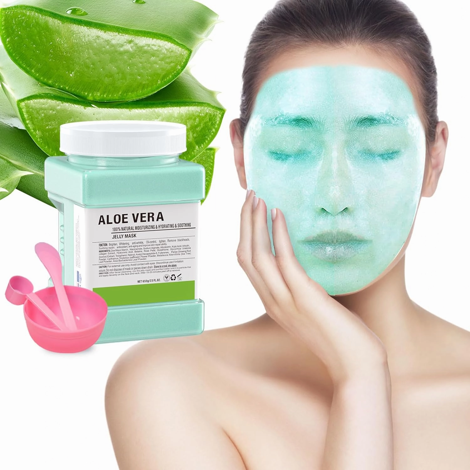 Jelly Face Mask,Aloe Vera Moisturizing Jelly Mask Powder for Facials,Professional Peel Off Peel Off Hydro Face Mask Powder for Fight Fine Lines, Face Mask Skin Care, DIY SPA 23 FL OZ