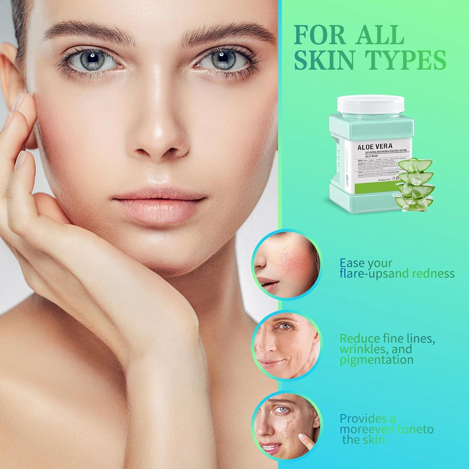 Jelly Face Mask,Aloe Vera Moisturizing Jelly Mask Powder for Facials,Professional Peel Off Peel Off Hydro Face Mask Powder for Fight Fine Lines, Face Mask Skin Care, DIY SPA 23 FL OZ