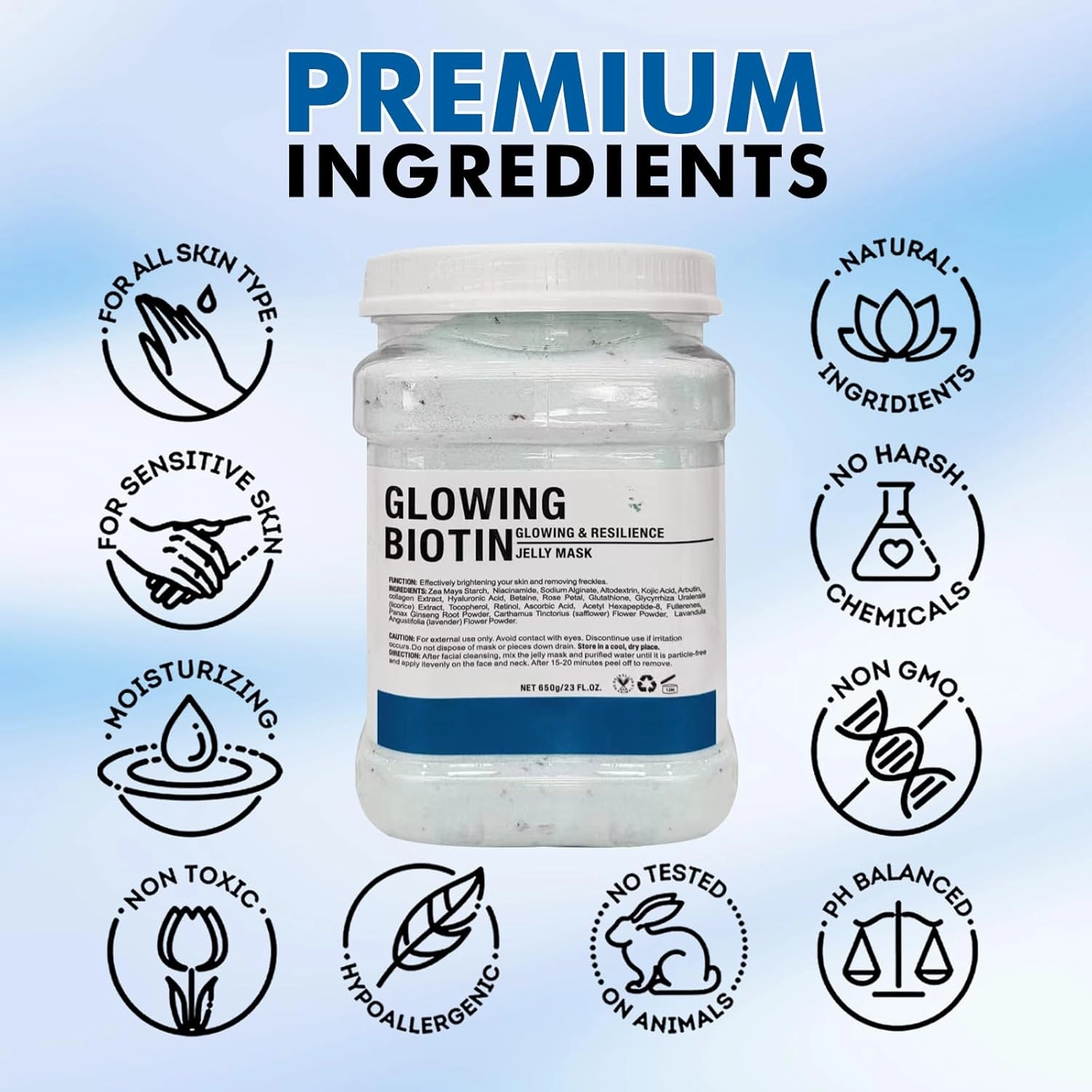 Jelly Mask Powder for Facials, Hyalorunic Acid Moisturizing Jelly Face Mask, Professional Peel Off Hydro Face Mask Powder for Fight Fine Lines