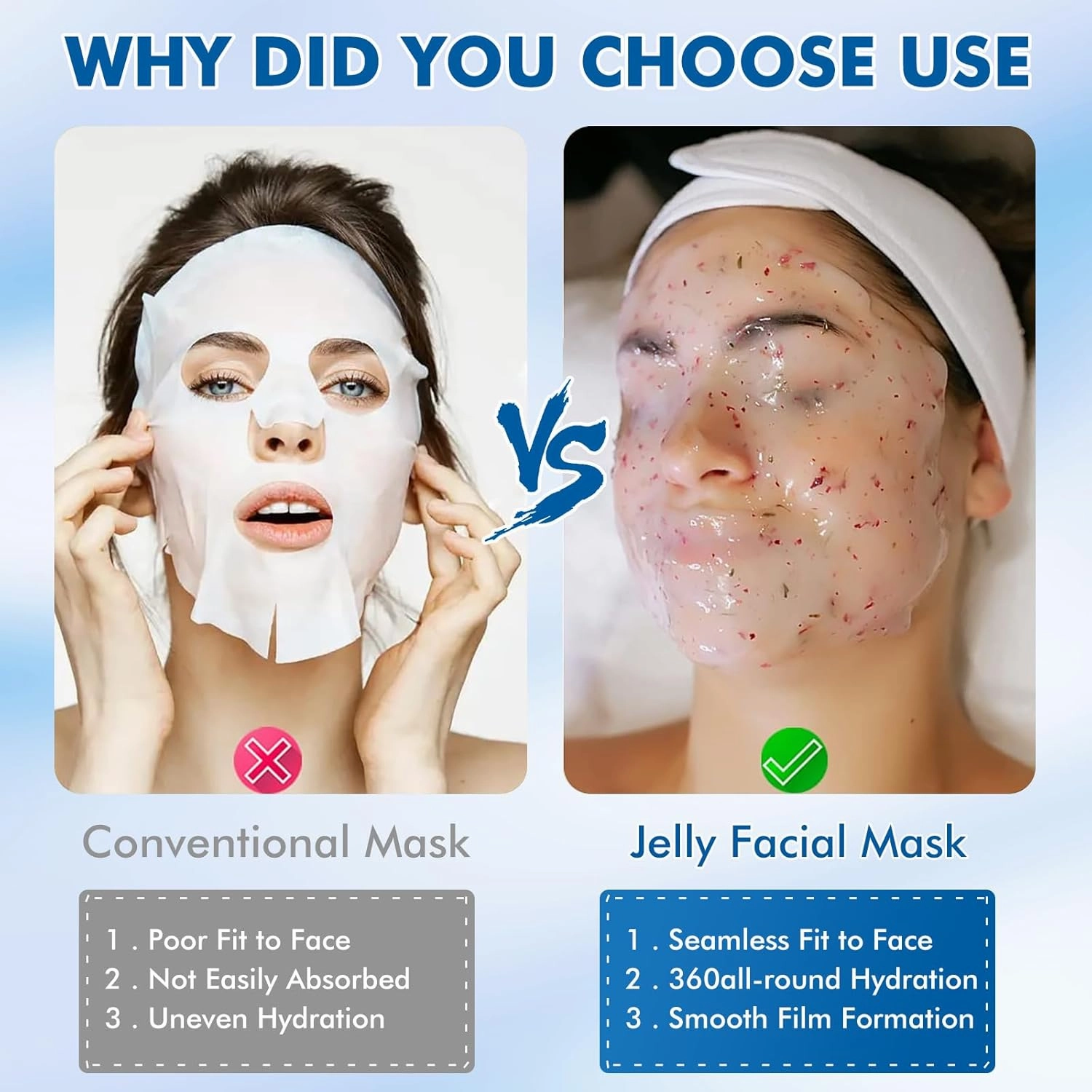 Jelly Mask Powder for Facials, Hyalorunic Acid Moisturizing Jelly Face Mask, Professional Peel Off Hydro Face Mask Powder for Fight Fine Lines