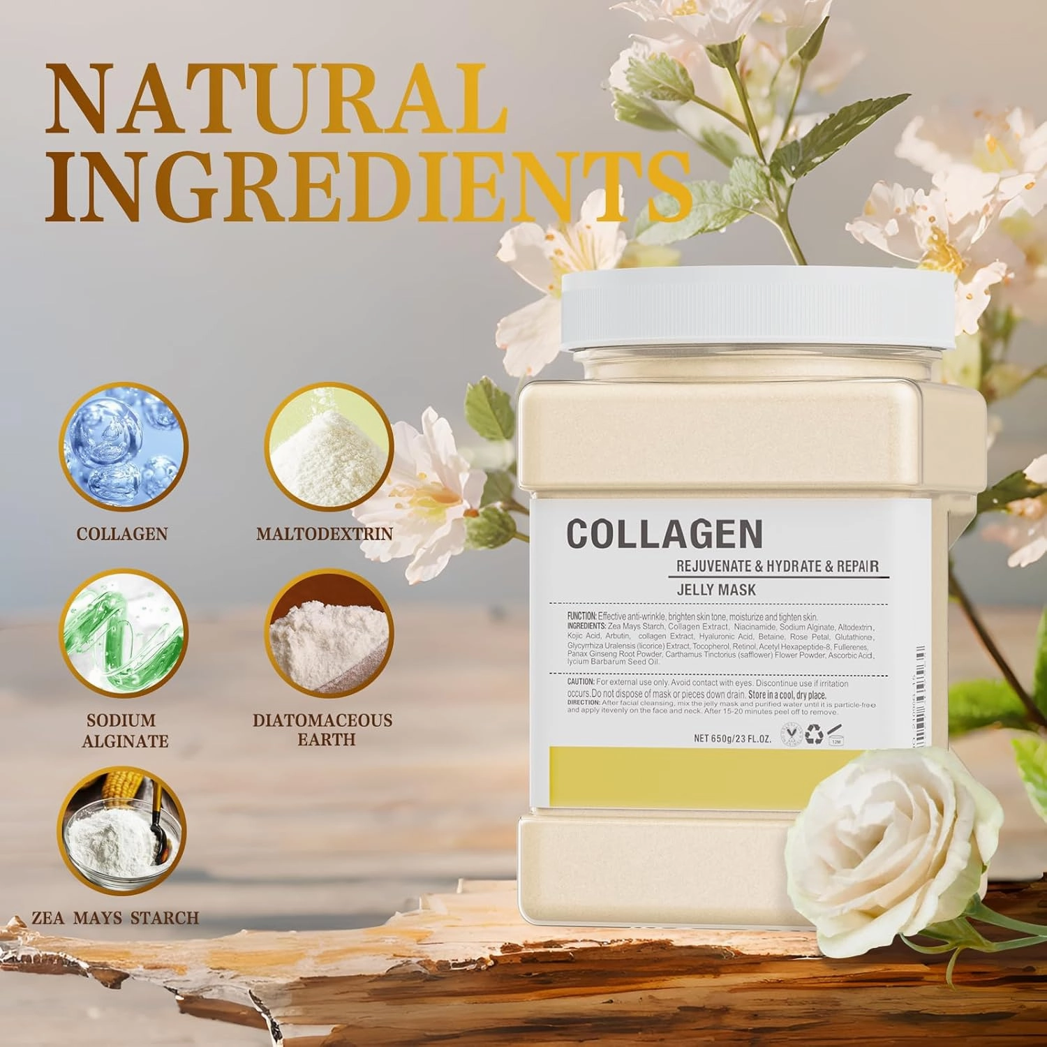 Jelly Mask Powder for Facials Professional - Collagen Firming & Moisturizing Face Mask Skin Care, Hydrojelly Mask, Peel Off Jelly Masks for DIY Spa 23 Fl Oz
