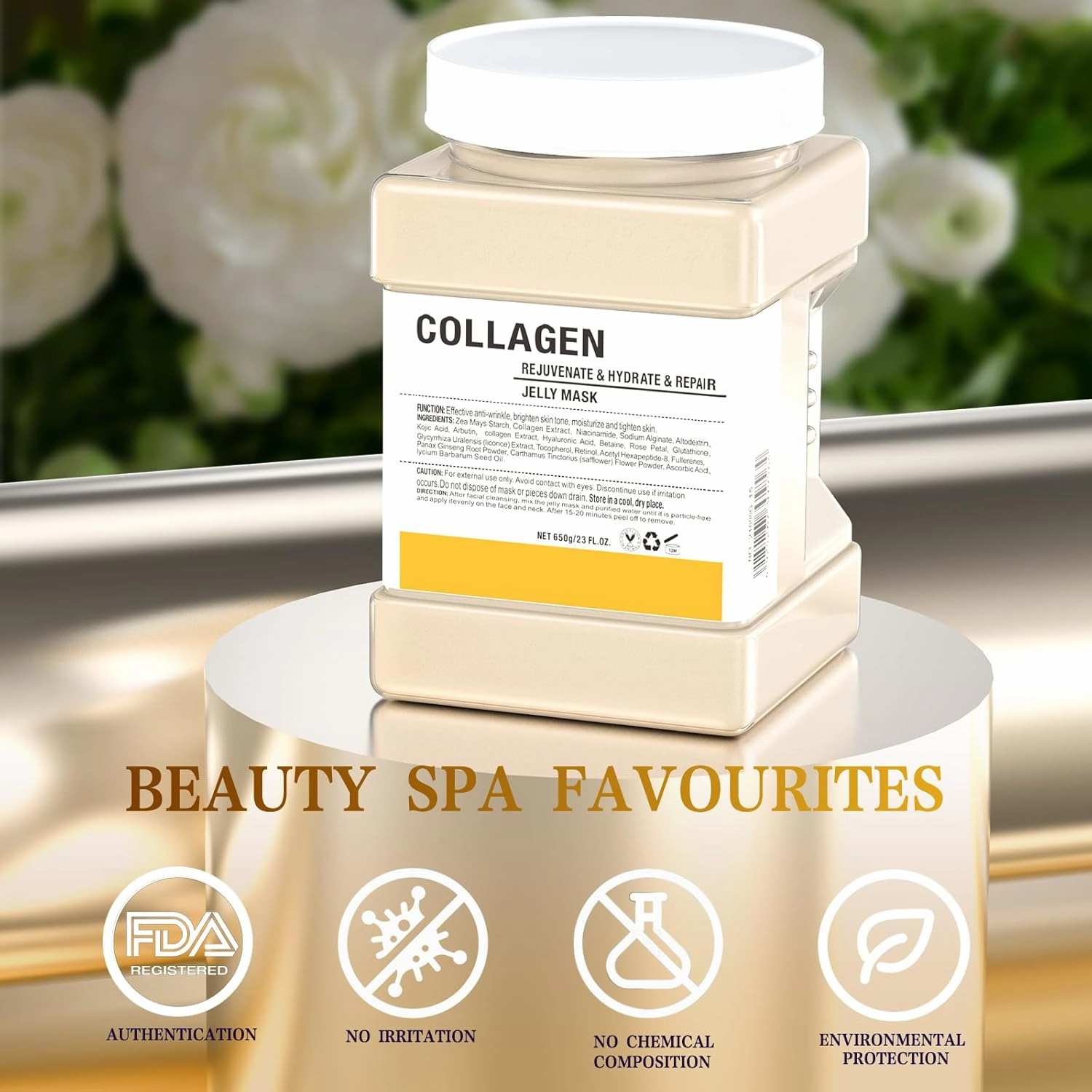 Jelly Mask Powder for Facials Professional - Collagen Firming & Moisturizing Face Mask Skin Care, Hydrojelly Mask, Peel Off Jelly Masks for DIY Spa 23 Fl Oz