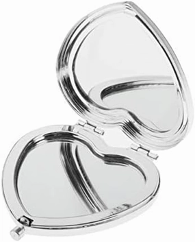 Jojomis 7xHeart Travel Foldable Mirror Make Up Cosmetics Magnifying Mirror Silver