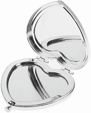 Jojomis 7xHeart Travel Foldable Mirror Make Up Cosmetics Magnifying Mirror Silver