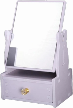 jojomis Square Free Standing Desktop Mirror 360 Degree Swivel for Make Up Shaving - With Drawer