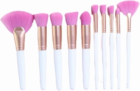 JSEIAJB 10 Pieces of Makeup Brush Set, Full Set of Powder Eye Shadow, Powder Blusher Brush, Beauty Tools