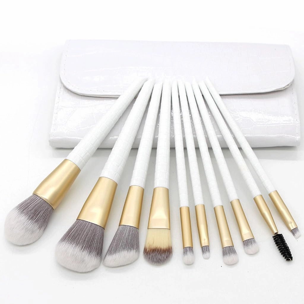 JSEIAJB 10 pieces of makeup brush set powder eye shadow brush soft hair beauty tools(E)