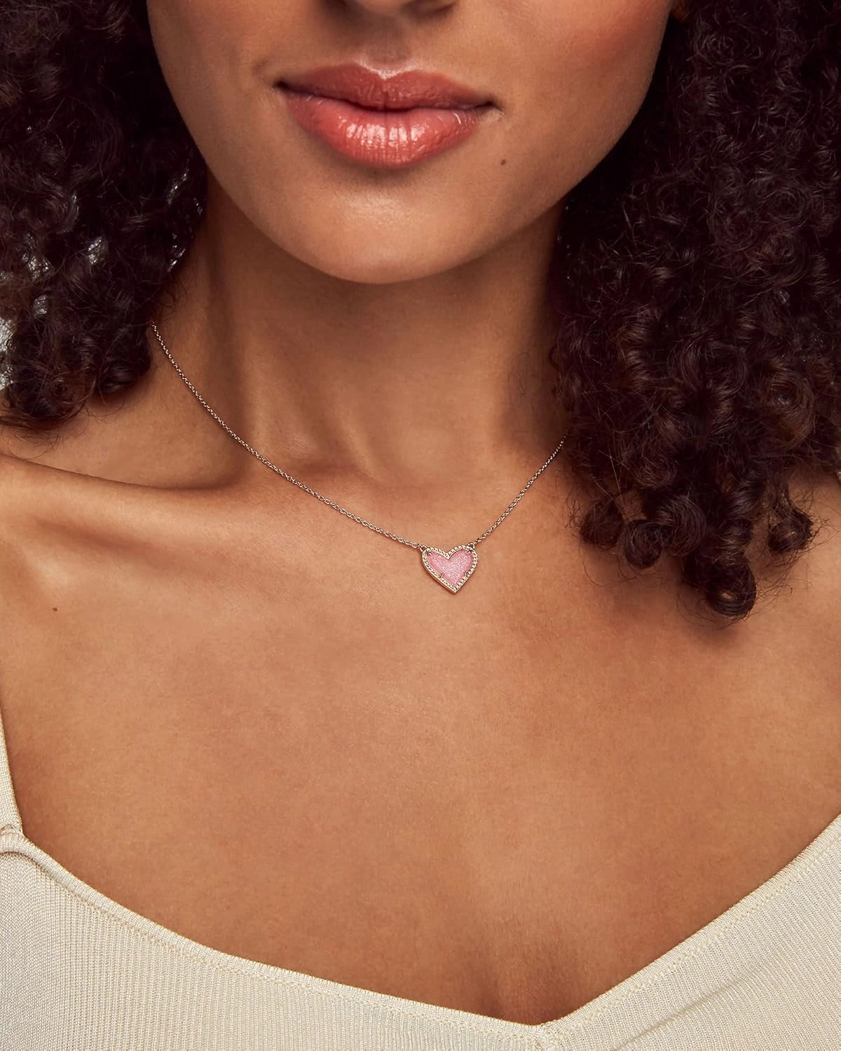 Kendra Scott Ari Heart Adjustable Length Pendant Necklace for Women, Fashion Jewelry