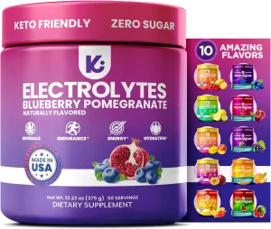 Keppi Keto Electrolytes Powder No Sugar | Sugar Free Electrolytes | Made in USA | Advanced Hydration, Performance & Recovery | Delicious Blueberry Pomegranate Flavor | Mixes Easily No Clumps