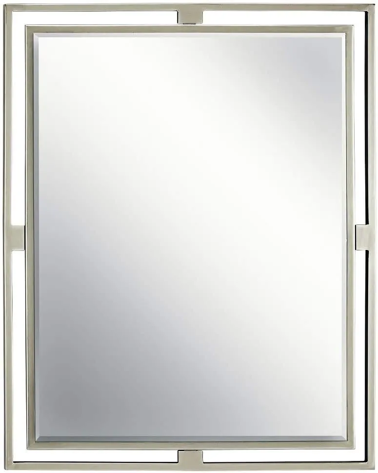 Kichler Hendrik 30" Rectangular Mirror in Brushed Nickel