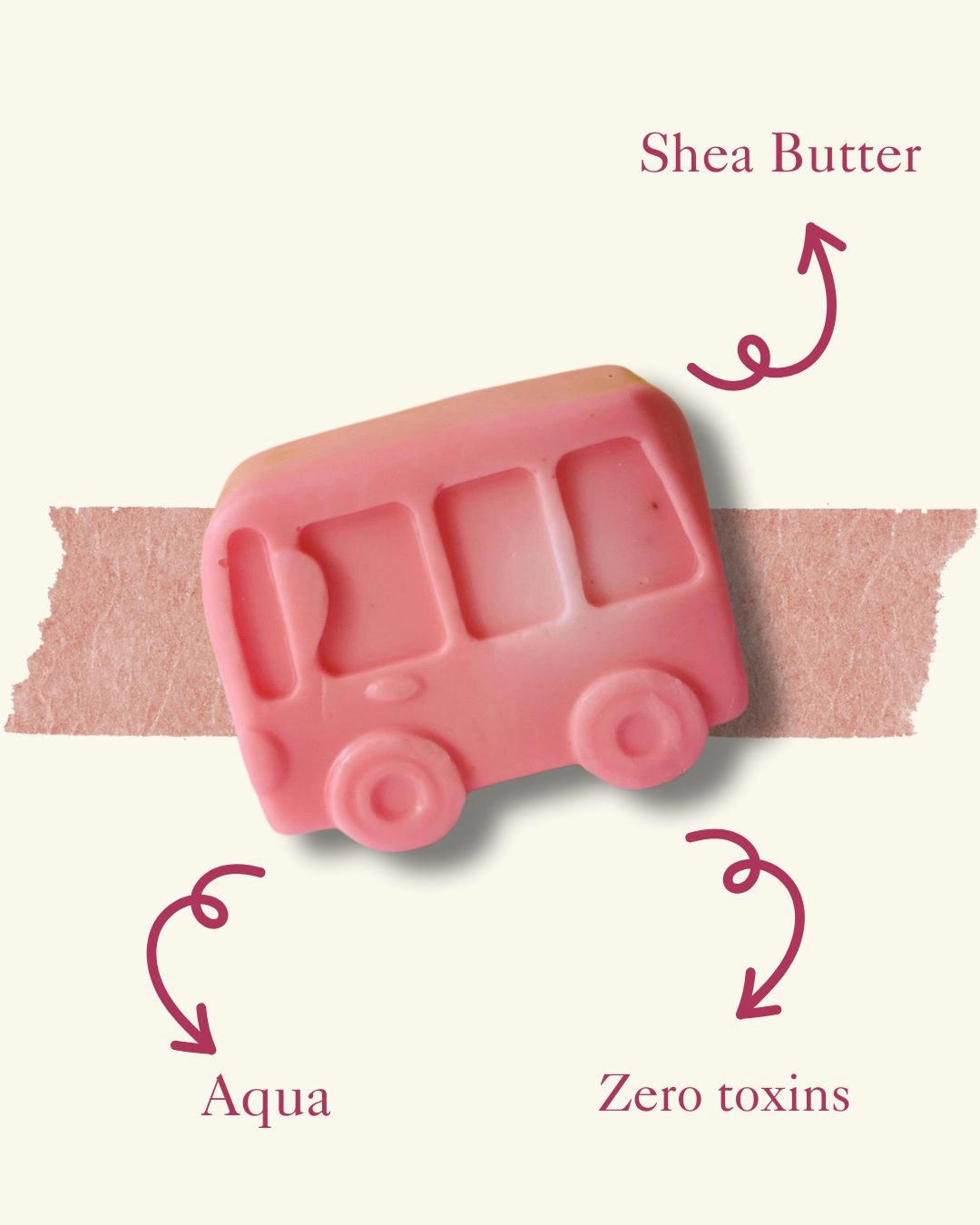 Kids Bus Shaped Shea Butter Soap Bar 100 gm