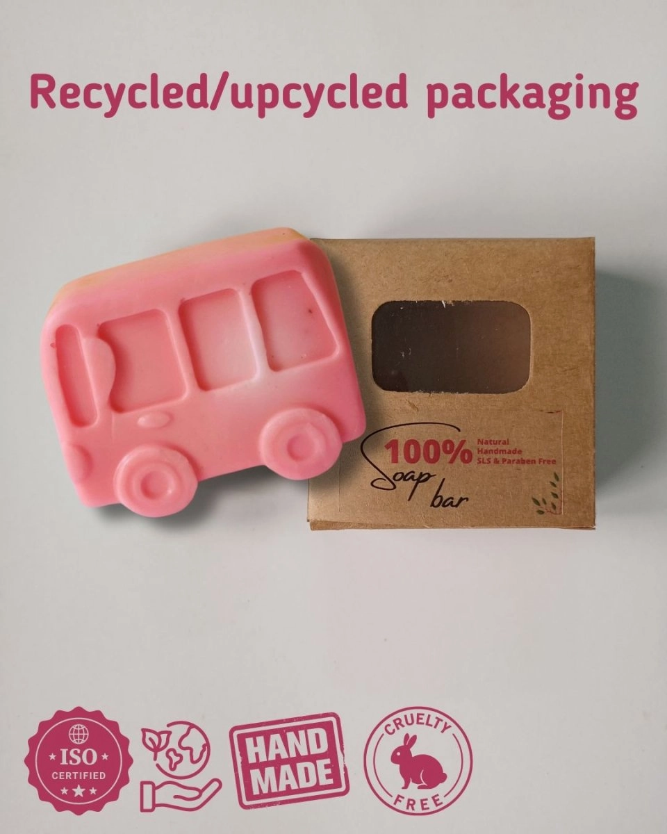 Kids Bus Shaped Shea Butter Soap Bar 100 gm