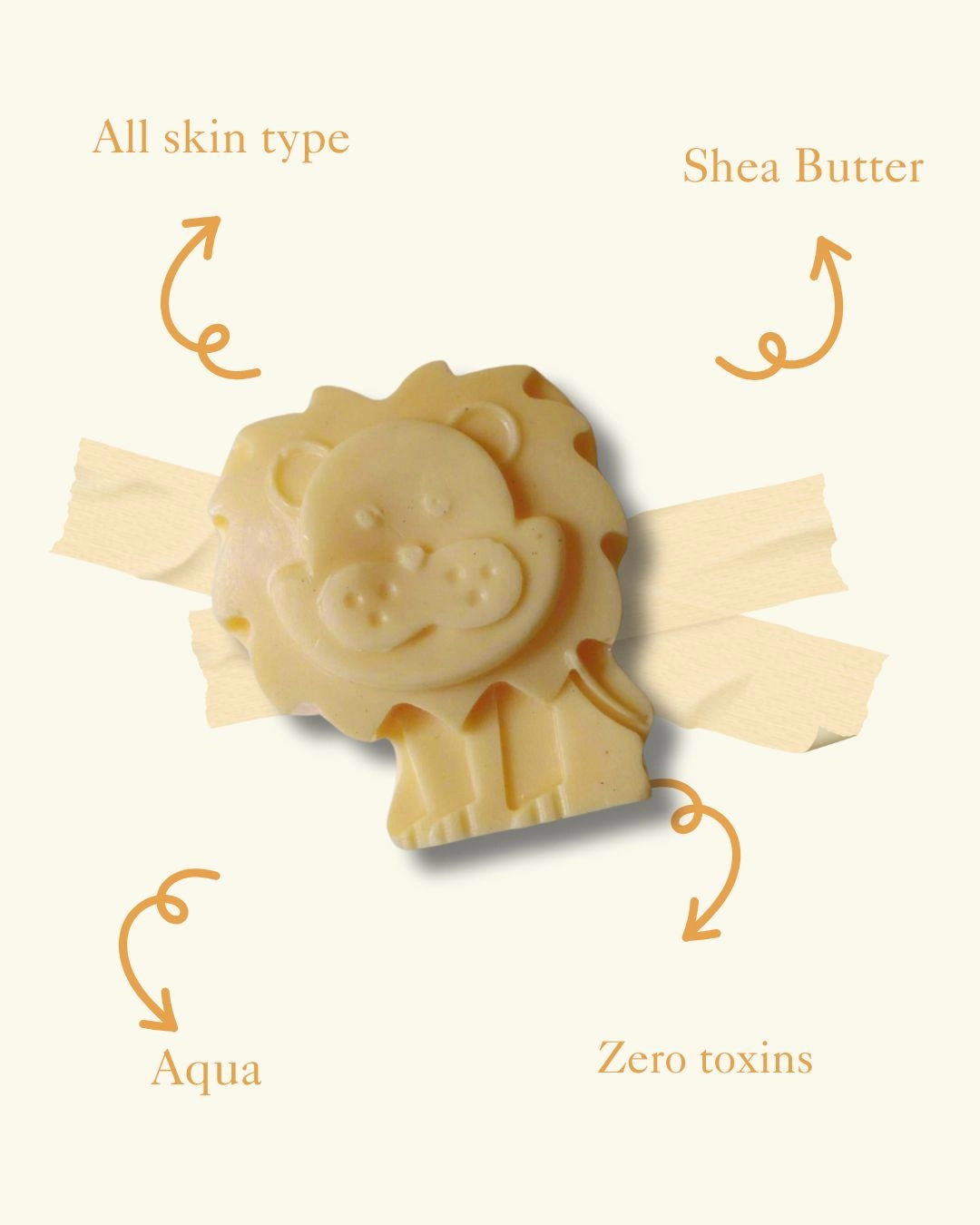 Kids Lion Shaped Shea Butter Soap- 100 gm