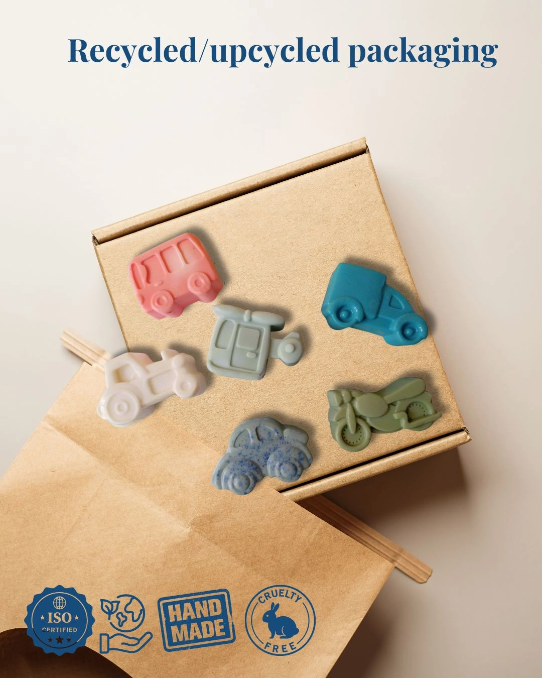 Kids Vehicle Shaped Shea Butter Soap Bar- Set of 4 Soaps