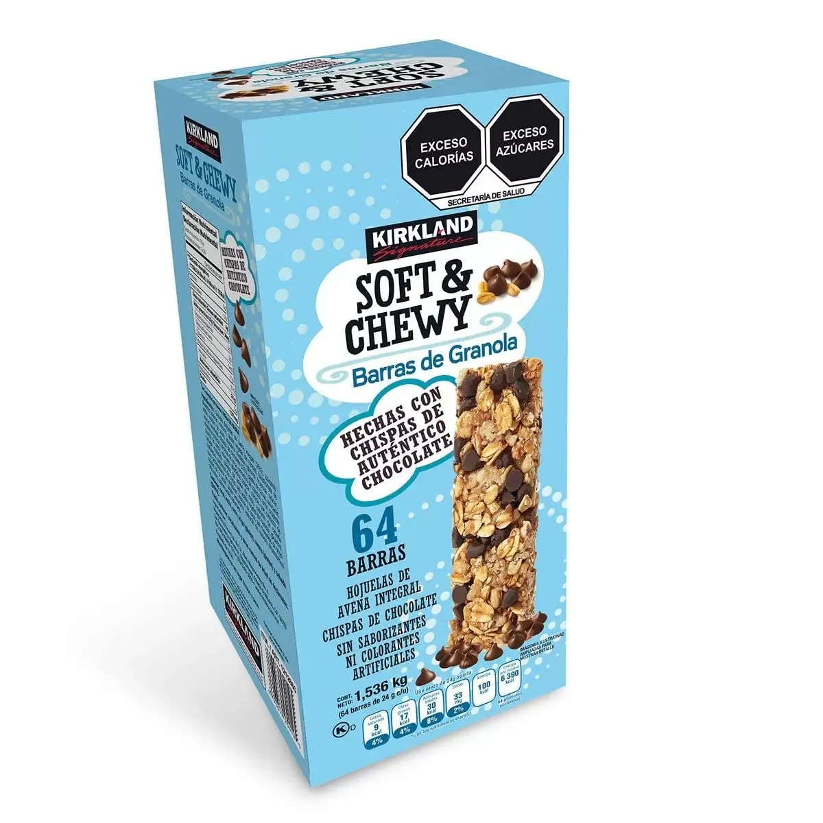 Kirkland Signature Soft & Chewy Chocolate Chips Granola Bars, 54.4 oz