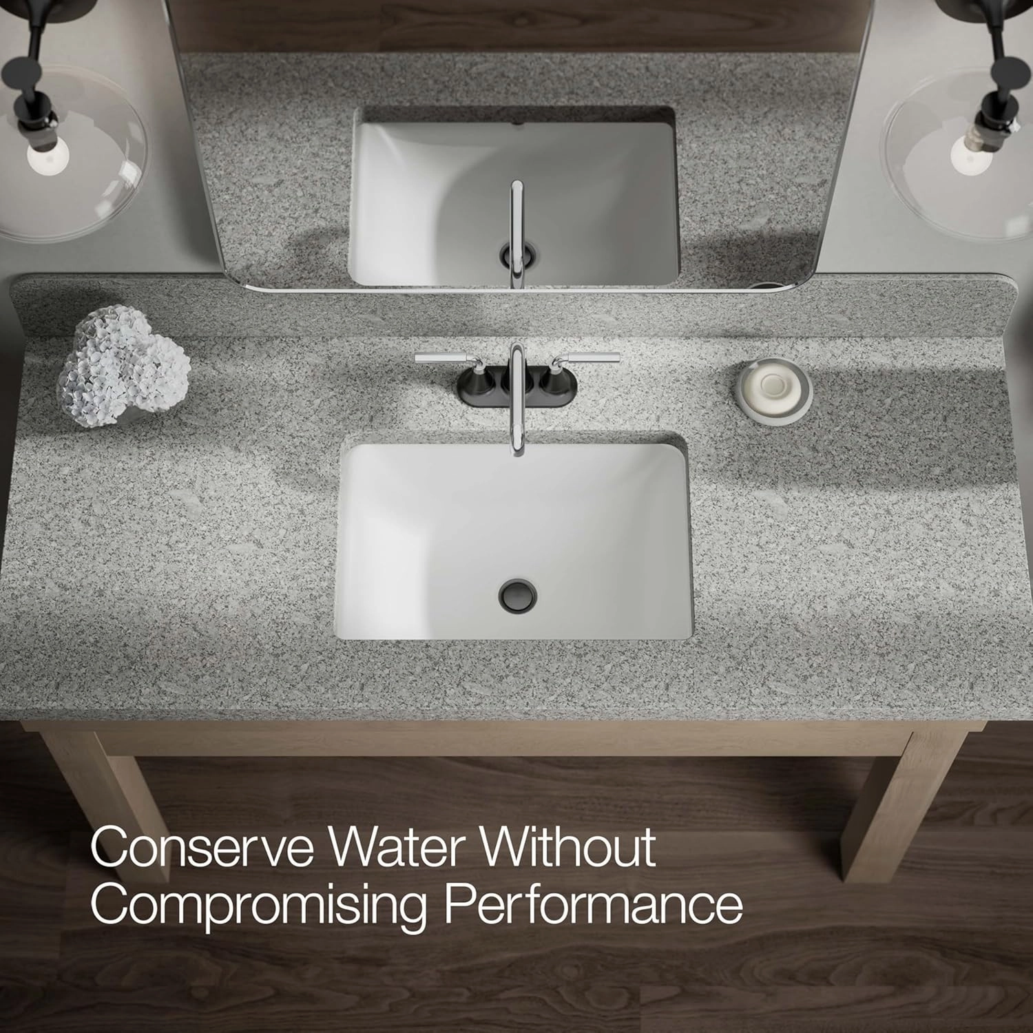 Kohler 27414-4-CBL Tone Bathroom Sink Faucet, Centerset Bathroom Faucet with Clicker Drain, 1.2 GPM, Polished Chrome with Matte Black