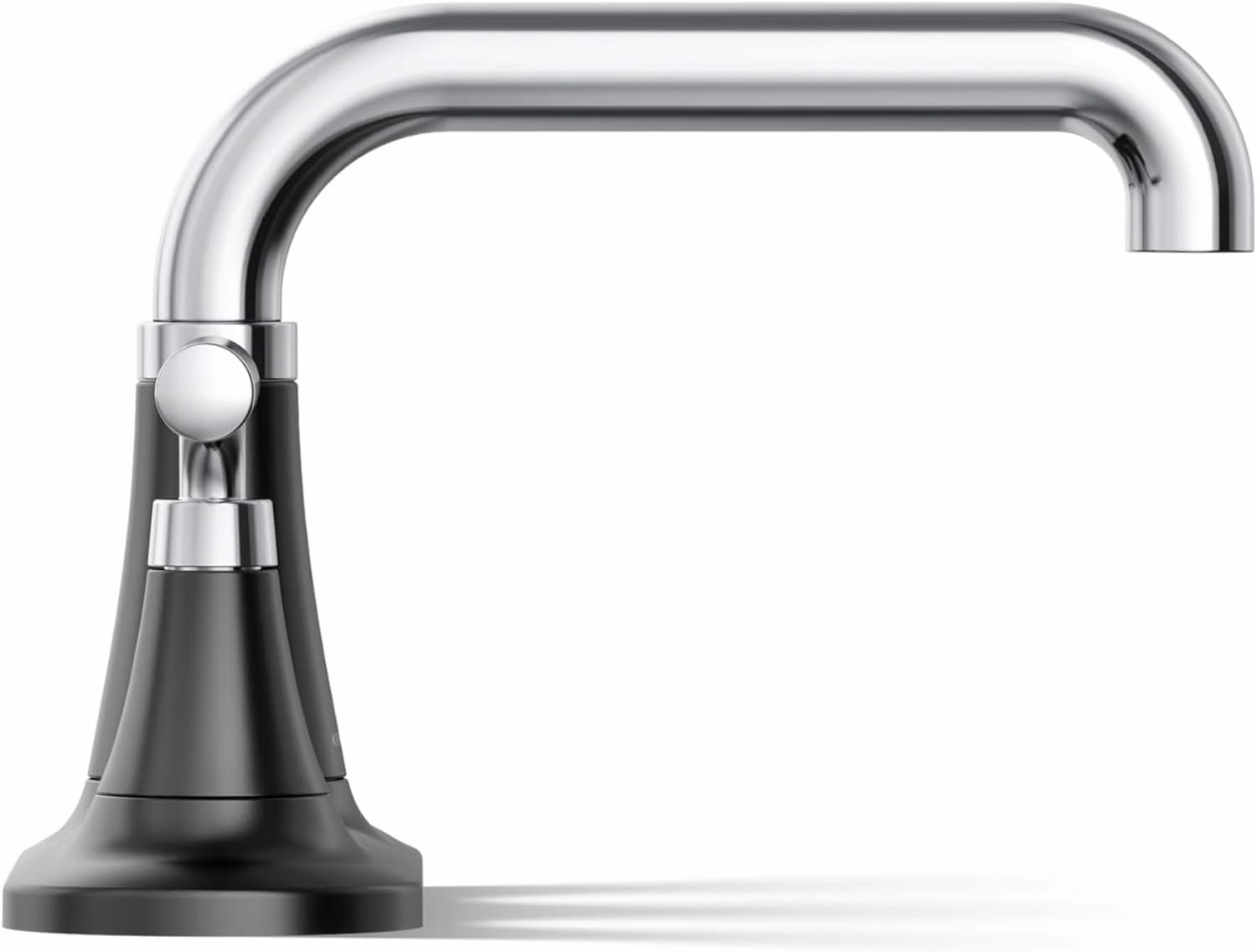 Kohler 27414-4-CBL Tone Bathroom Sink Faucet, Centerset Bathroom Faucet with Clicker Drain, 1.2 GPM, Polished Chrome with Matte Black