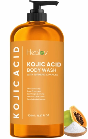 Kojic Acid Soap for Hyperpigmentation – Skin Brightening Kojic Papaya Body Wash – Dark Spot Soap Reduces Acne, Scars, and Evens Tone – Turmeric Body Wash for Brighter Glowing Tone