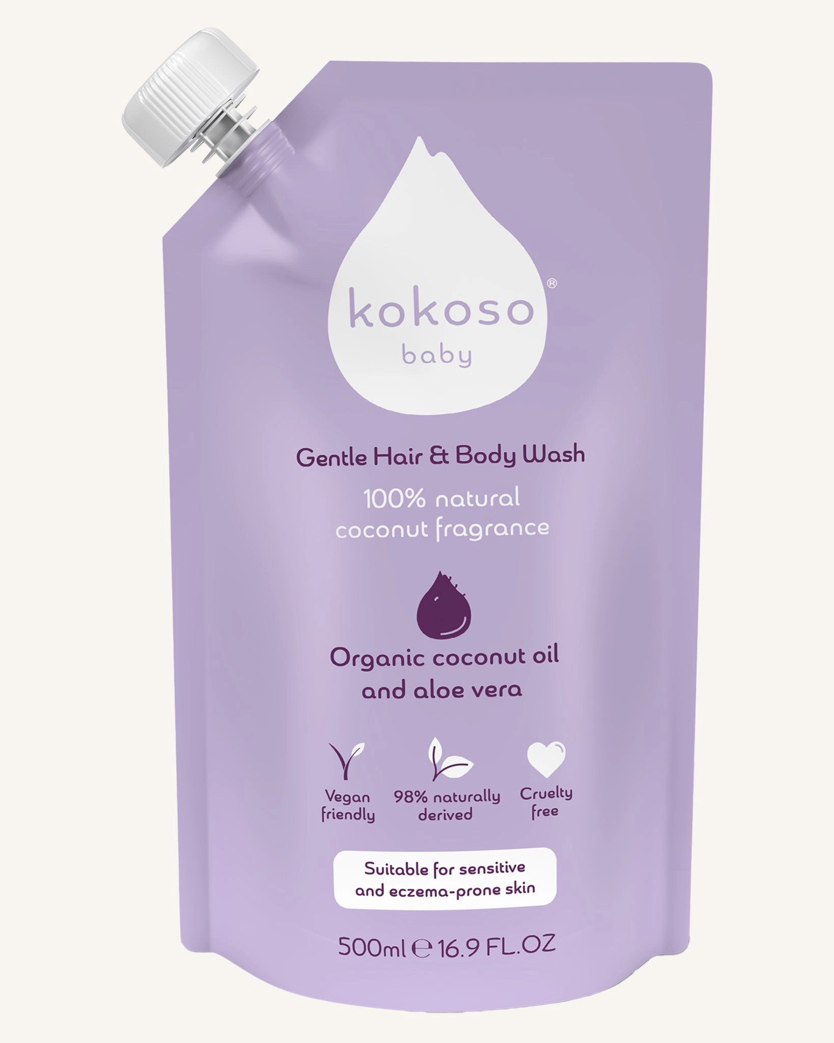 Kokoso Gentle Hair & Body Wash Refill 500ml