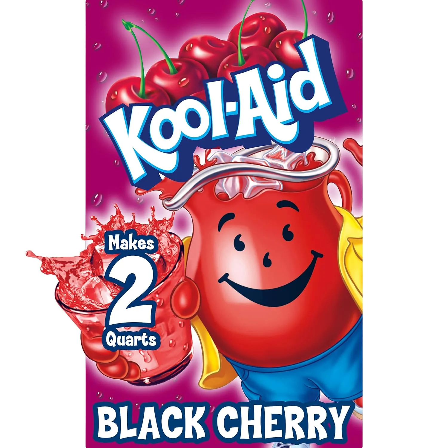 Kool-Aid Black Cherry Unsweetened Soft Drink Mix, 0.13-Ounce Packets (Pack of 192)