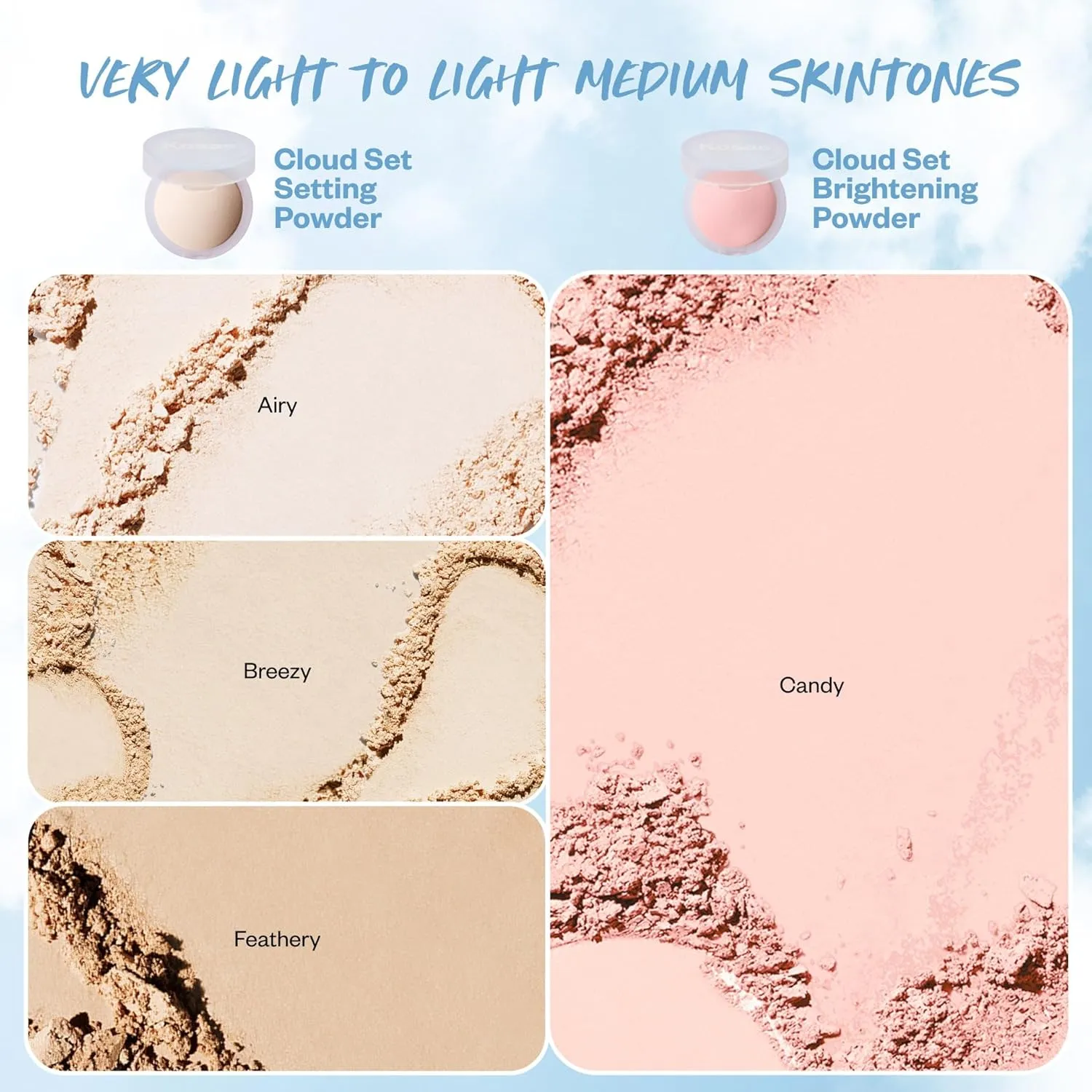 Kosas Cloud Set Face Setting Powder - Smoothing Shine Control, Soft, Sheer Translucent Makeup Finish, Portable & Long-Lasting Loose Pressed Baking Powder - Breezy (Sheer Light)