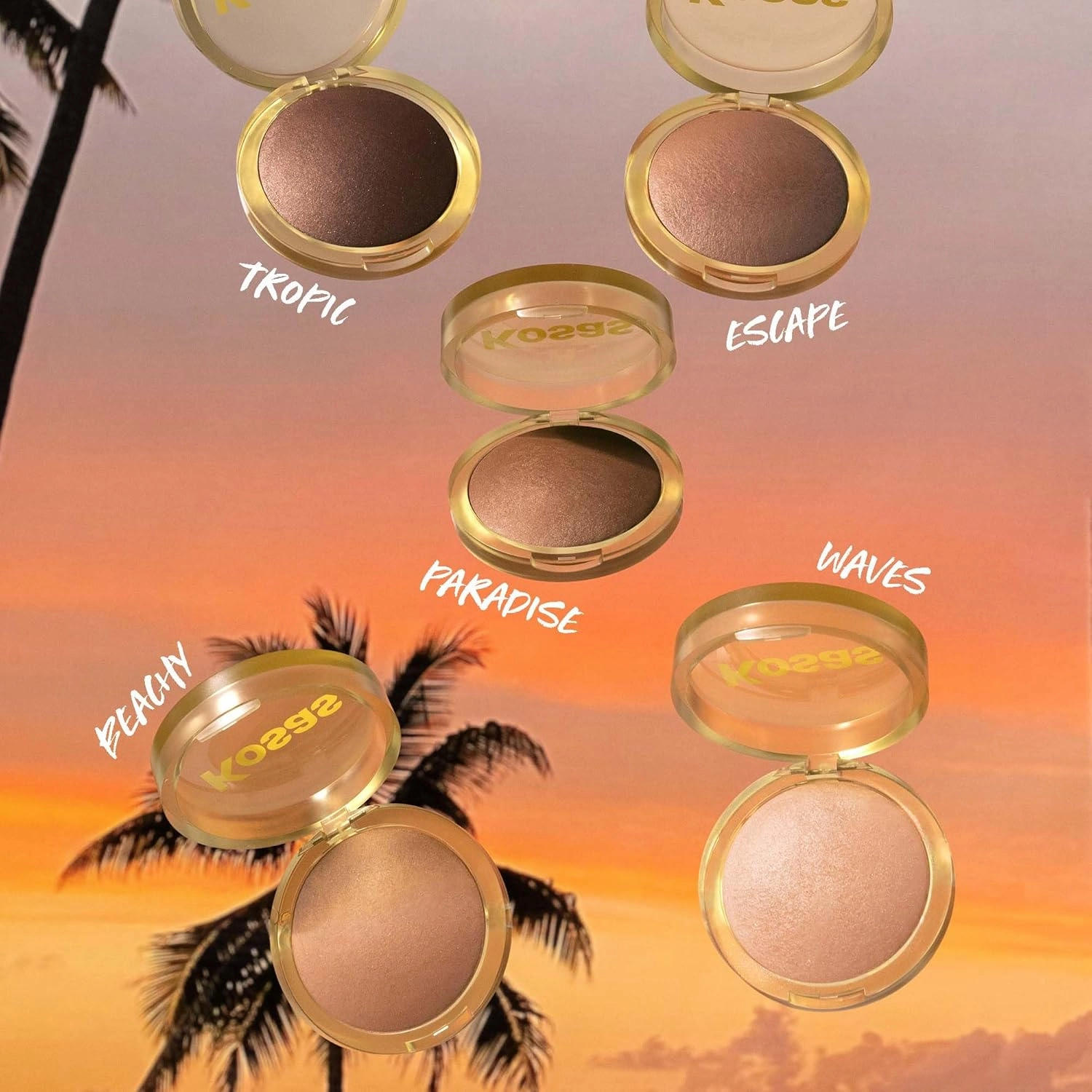 Kosas Sun Show Glowy Warmth Baked Bronzer - Contouring Powder for Cheekbones, Nose & Jawline - Enriched with Concentrated Fatty Acids - Talc-Free, Vegan & Hypoallergenic - Beachy