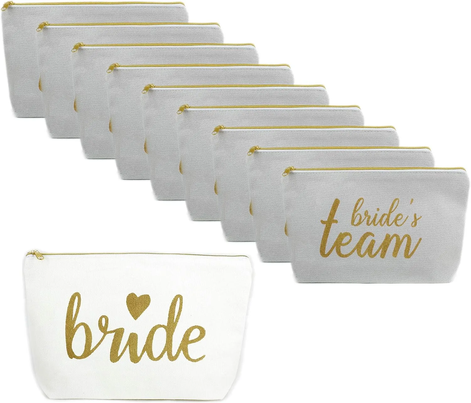 LADY&HOME Bridesmaid Makeup Bag Bride Vibe Team Bride Makeup Bag Wedding Party Cosmetic Bag Bridesmaid Proposal Gifts for Bridal Shower,Wedding,Bachelorette