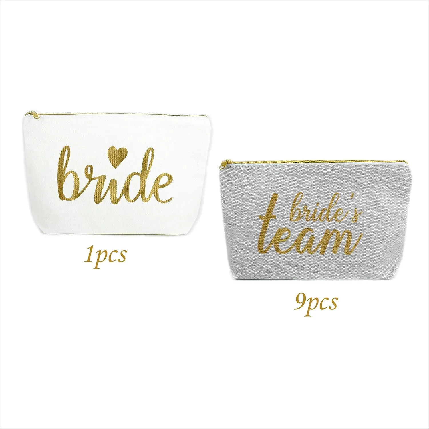 LADY&HOME Bridesmaid Makeup Bag Bride Vibe Team Bride Makeup Bag Wedding Party Cosmetic Bag Bridesmaid Proposal Gifts for Bridal Shower,Wedding,Bachelorette