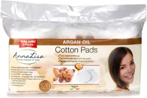 Large 100% Pure Combed Cotton Argan Oil Pads for Makeup/Nail Polish Removal |120-Piece Italian Ovals Facial Cleansing | 3 Packs of 40 Hypoallergenic & Absorbing Cotton Ovals