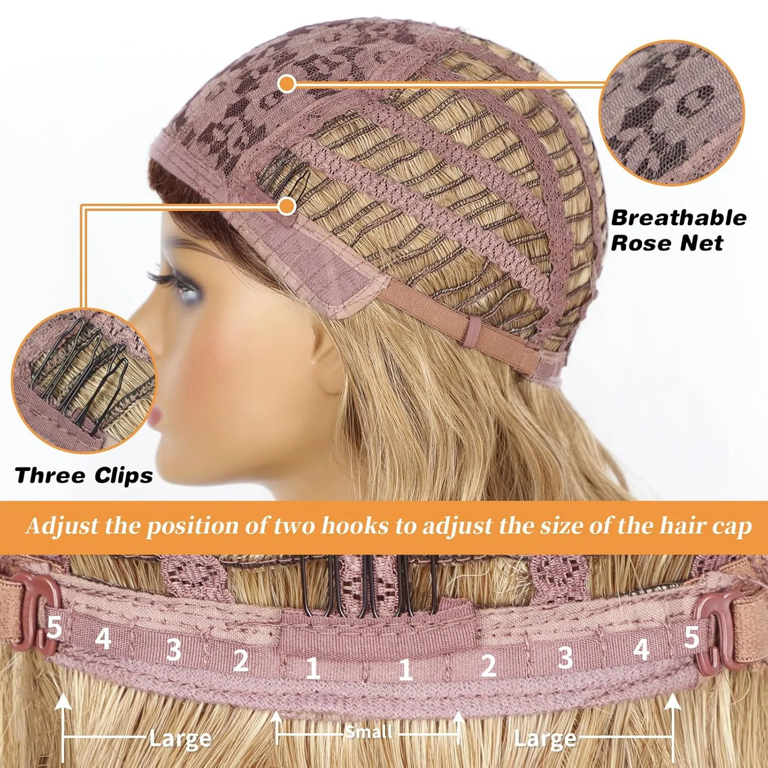 Lativ Blonde Wig With Bangs Short Wavy Curly Ombre Wig with Dark Roots Synthetic Heat Resistant Bob Wigs for Women Daily Party Use 14 Inches