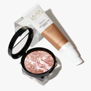 LAURA GELLER NEW YORK Instant Vacation Kit - Spackle Super-Size Tinted Makeup Primer, Bronze and Baked Bronze-n-Brighten Bronzer Powder, Fair