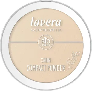 lavera Satin Compact Powder -Medium 02- nude - Almond Oil & Rice Powder - Vegan - Mattifying - Long-Lasting - Velvety Texture 0.32 Fl Oz
