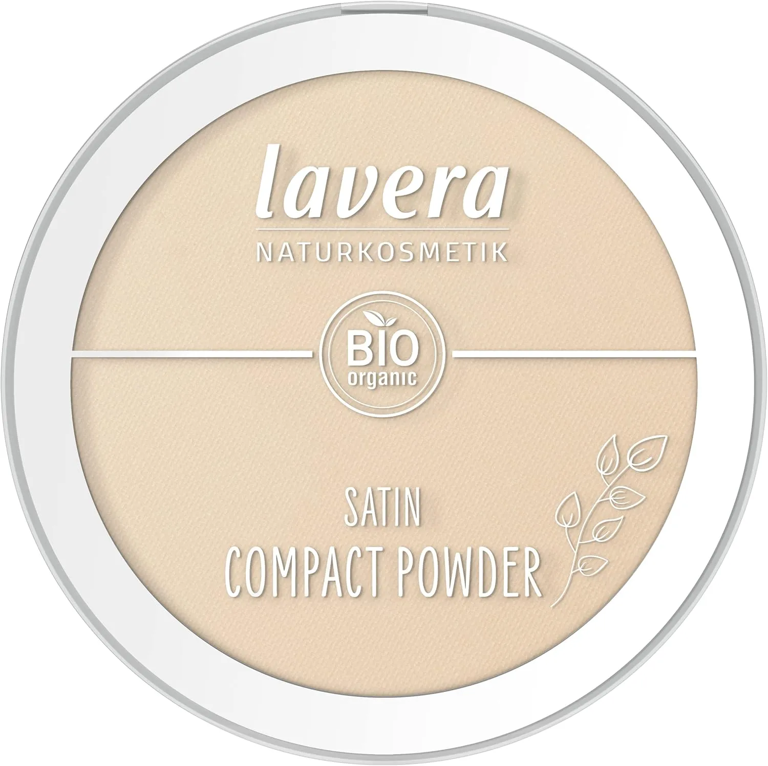 lavera Satin Compact Powder -Medium 02- nude - Almond Oil & Rice Powder - Vegan - Mattifying - Long-Lasting - Velvety Texture 0.32 Fl Oz