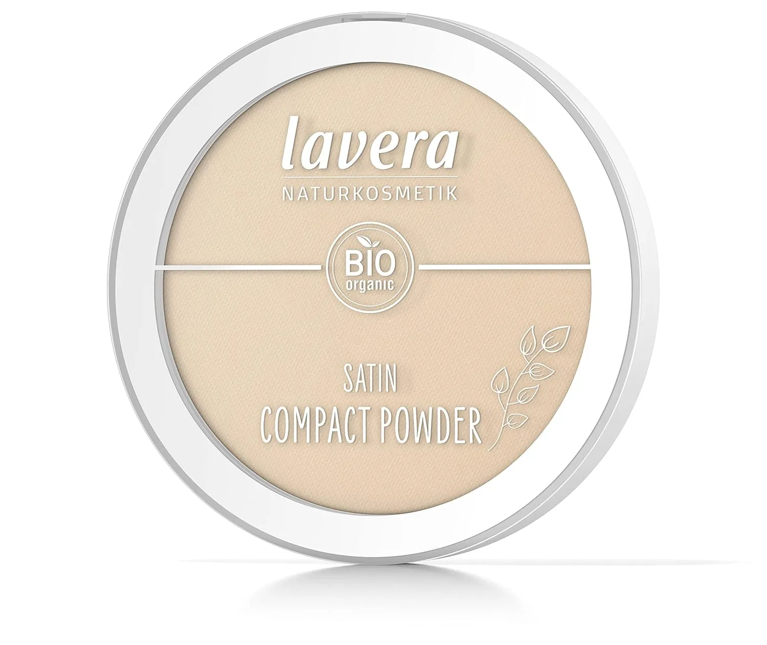 lavera Satin Compact Powder -Medium 02- nude - Almond Oil & Rice Powder - Vegan - Mattifying - Long-Lasting - Velvety Texture 0.32 Fl Oz