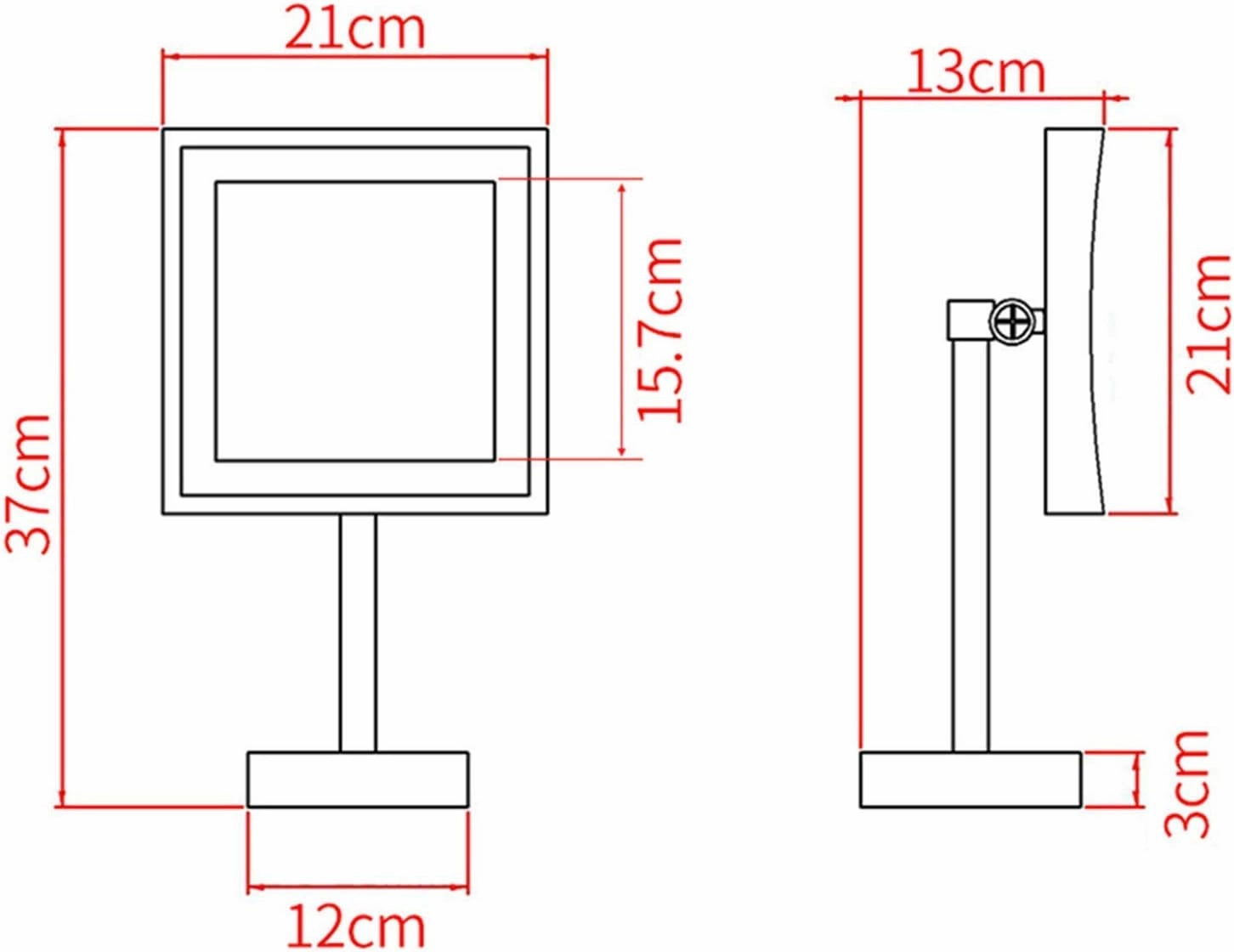 Led Makeup Mirror with Lights 8 Inch Brass 3X Magnification Countertop Vanity Mirrors Illuminated Cosmetic Mirror with Switch and Plug(Black)