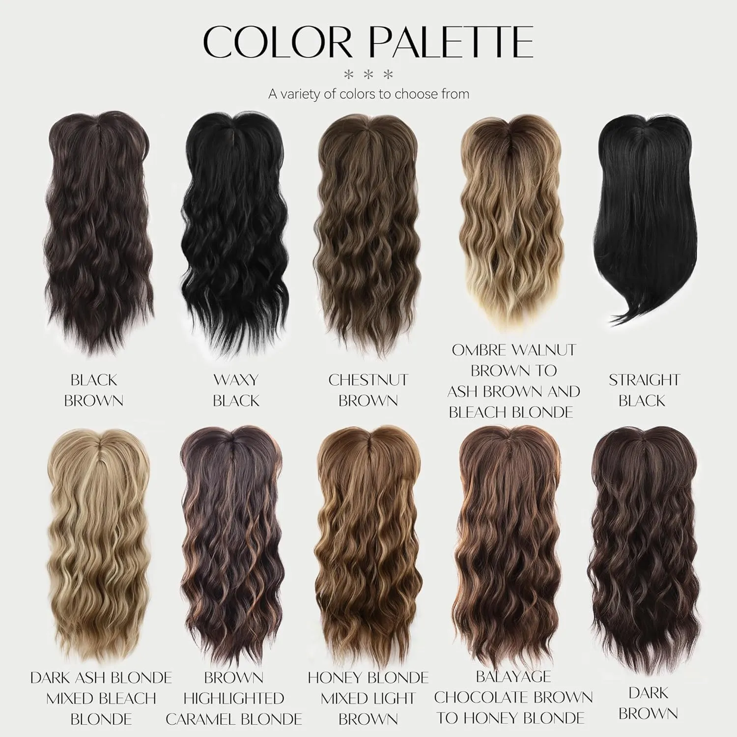 LEEONS 20-Inch Hair Topper for Women - Chestnut Brown Wavy Curl Clip-In Hair Piece With Fringe Bang for Thinning Hair - Synthetic Wiglet