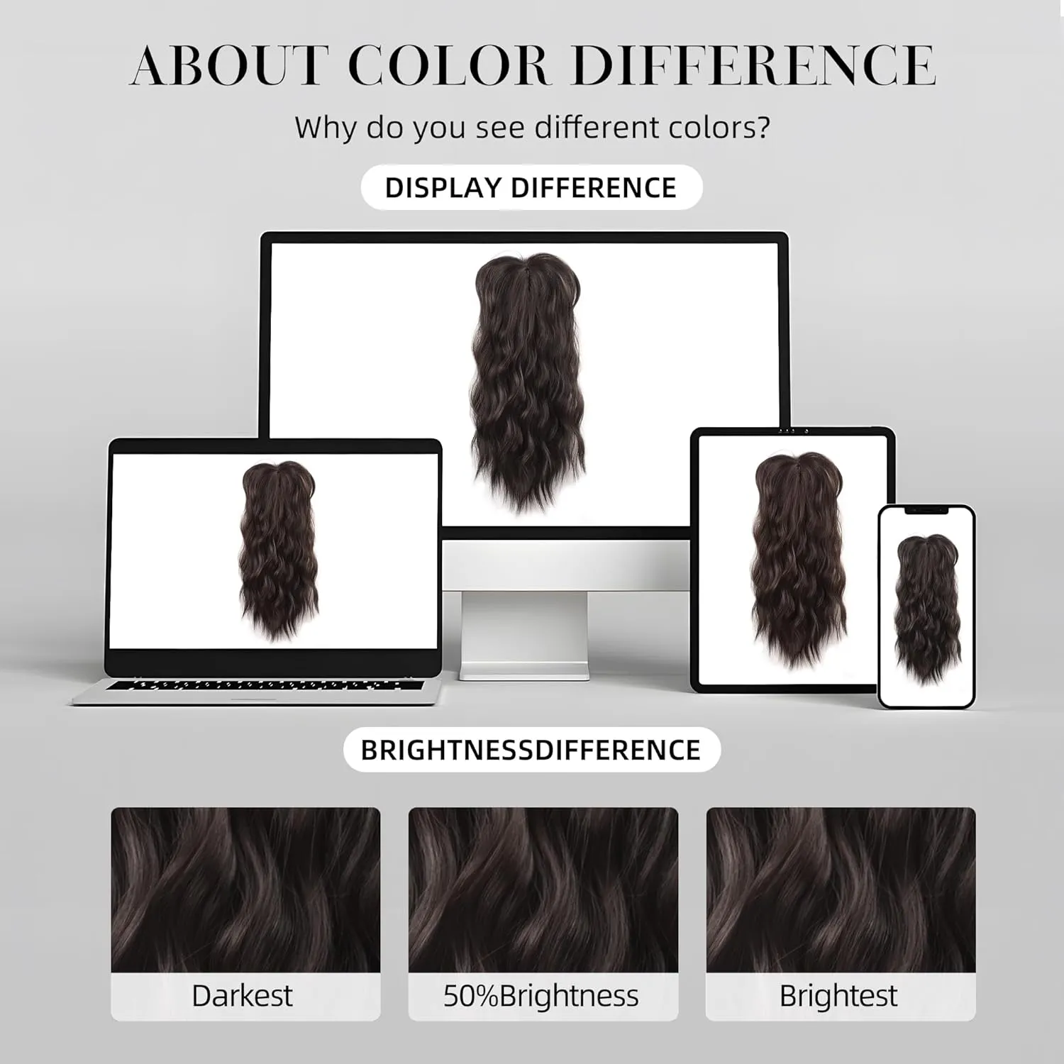 LEEONS 20-Inch Hair Topper for Women - Chestnut Brown Wavy Curl Clip-In Hair Piece With Fringe Bang for Thinning Hair - Synthetic Wiglet
