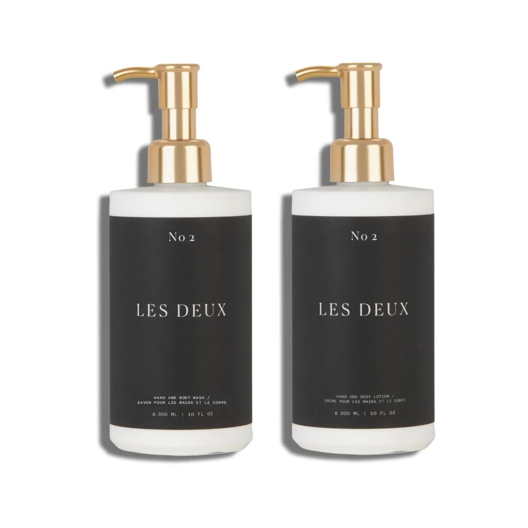 Les Deux Body Duo - No 2 (Amber, Saffron, Sandalwood) Body Wash and Body Lotion. All day hydration for smoother, healthier skin