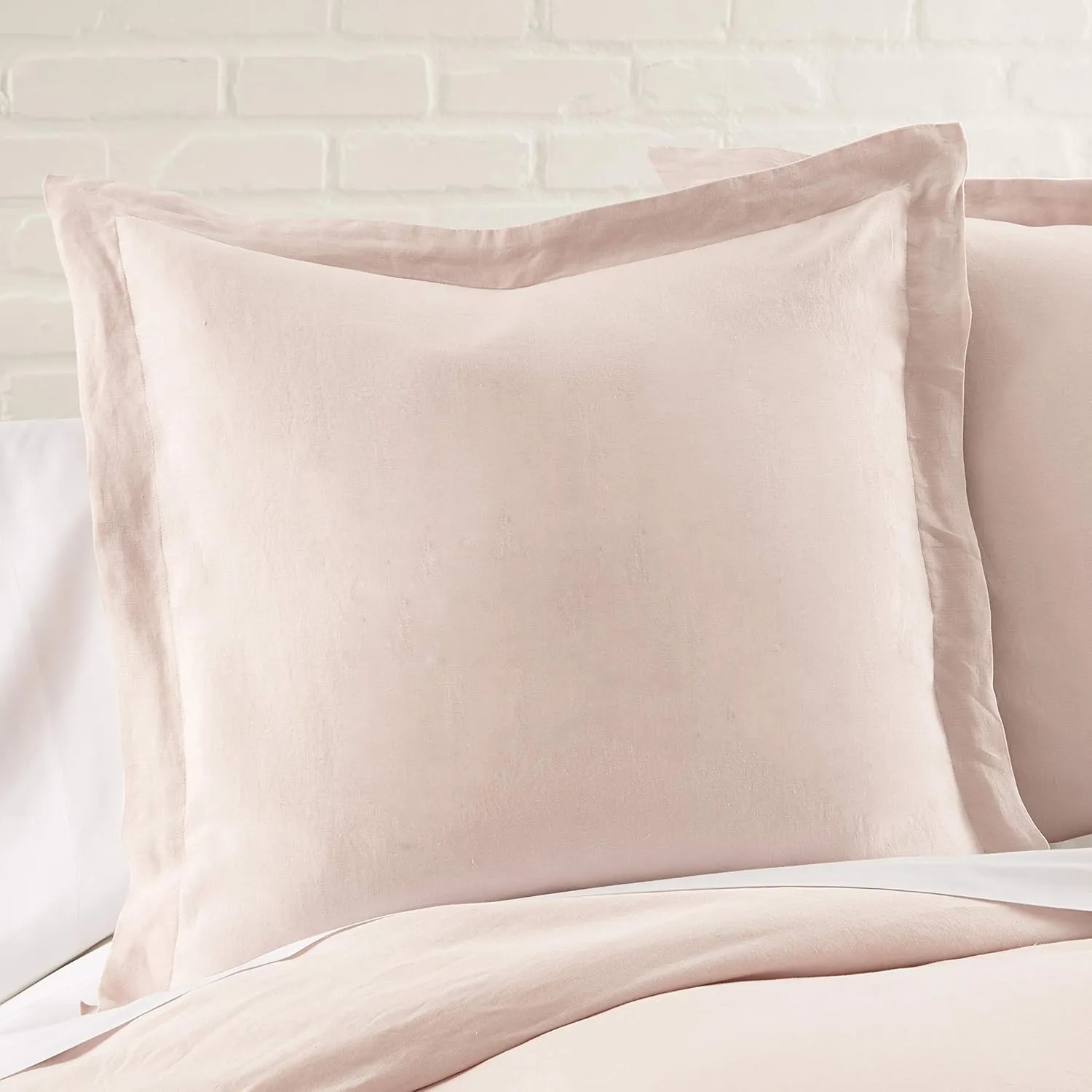 Levtex Home - 100% Linen - Euro Sham - Washed Linen - Blush - Sham Size (26x26in.), No Insert