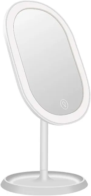 Lighted Mirror Countertop Lighted Makeup Mirror Smart Touch Led Mirror with Light Single-Sided Three-Color Fill Light Desktop Mirror