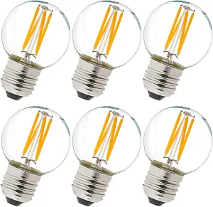 LiteHistory Dimmable Wall sconces Edison Bulb G16.5 6W Equal 60 watt AC120V Warm 2700K E26 Light Bulb for Pendant,Chandeliers,Vanity, 600lm 6Pack